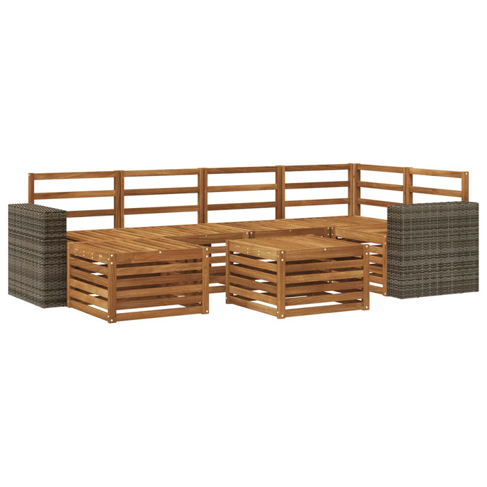 Set canapea sectională 6 pcs natural Lemn Solid de Acacia WALTI