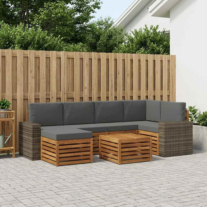 Set canapea sectională cu pernă 7 pcs Natural și Antracit WALTI