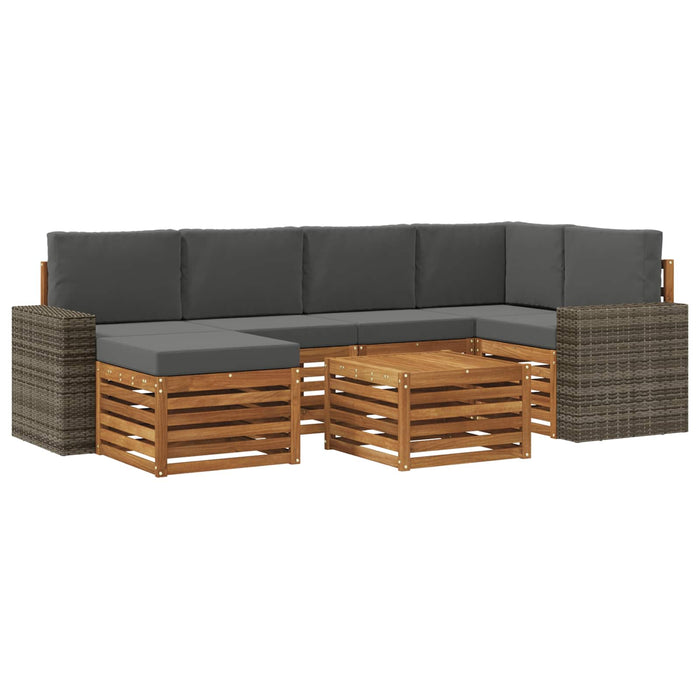 Set canapea sectională cu pernă 7 pcs Natural și Antracit WALTI