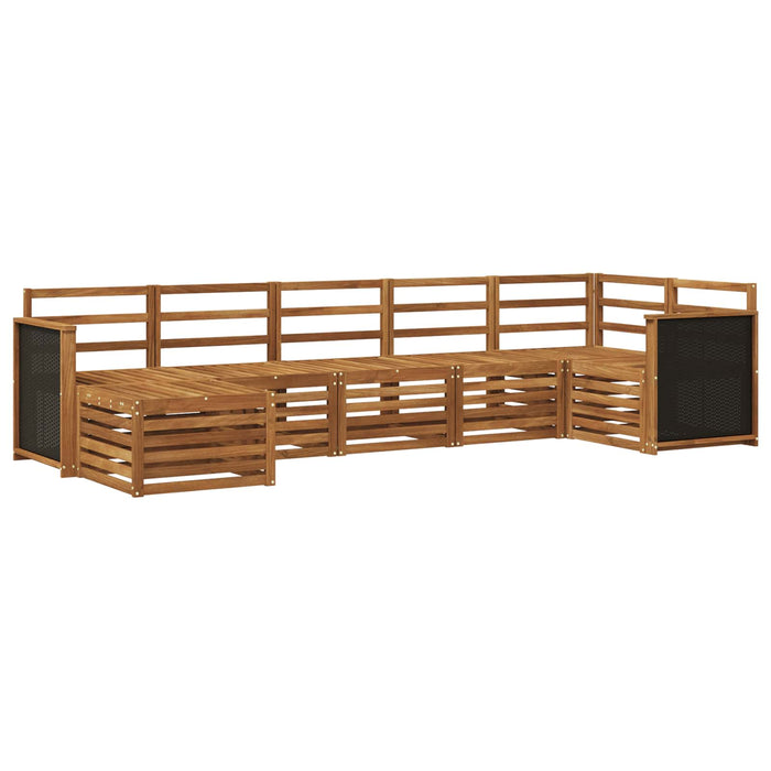 Set canapea sectională 6 pcs natural Lemn Solid de Acacia WALTI