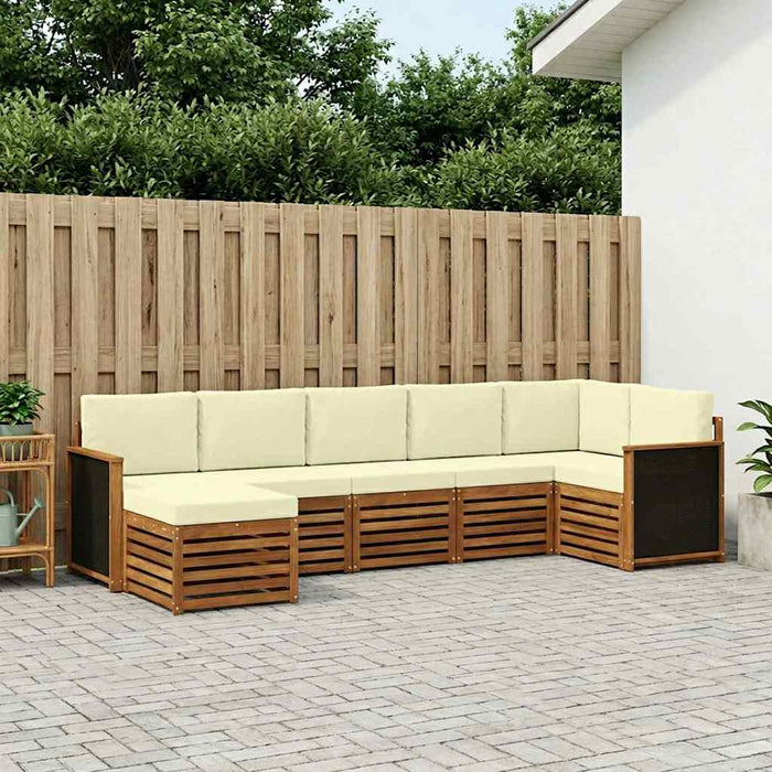 Set canapea sectională cu pernă 6 pcs Natural și Crem WALTI