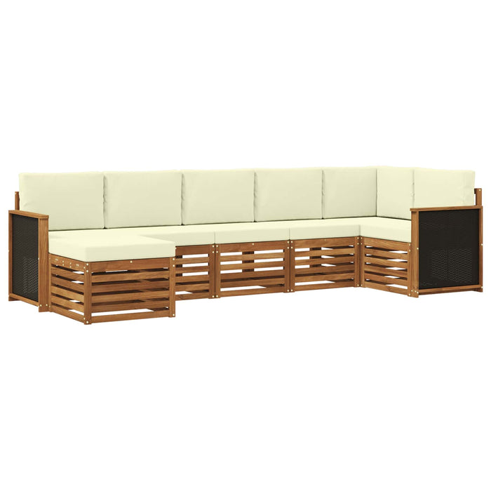 Set canapea sectională cu pernă 6 pcs Natural și Crem WALTI