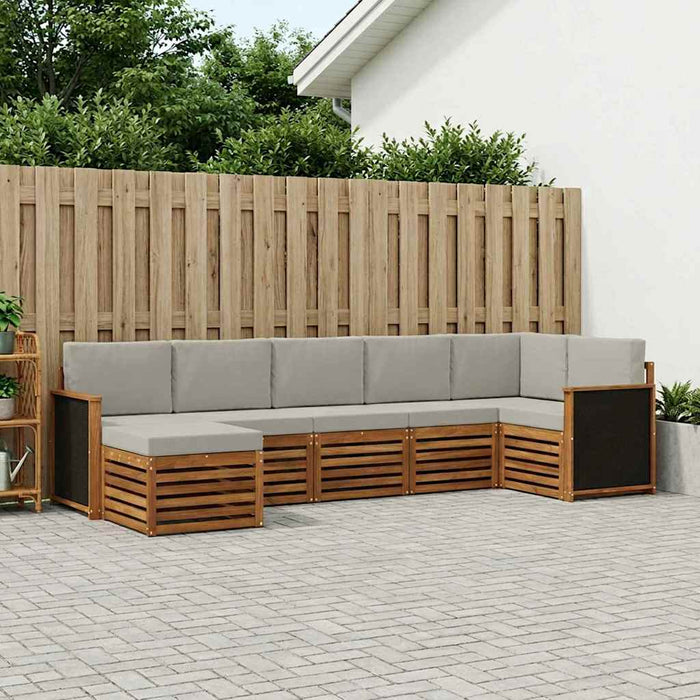 Set canapea sectională cu pernă 6 pcs Natural și gri deschis WALTI