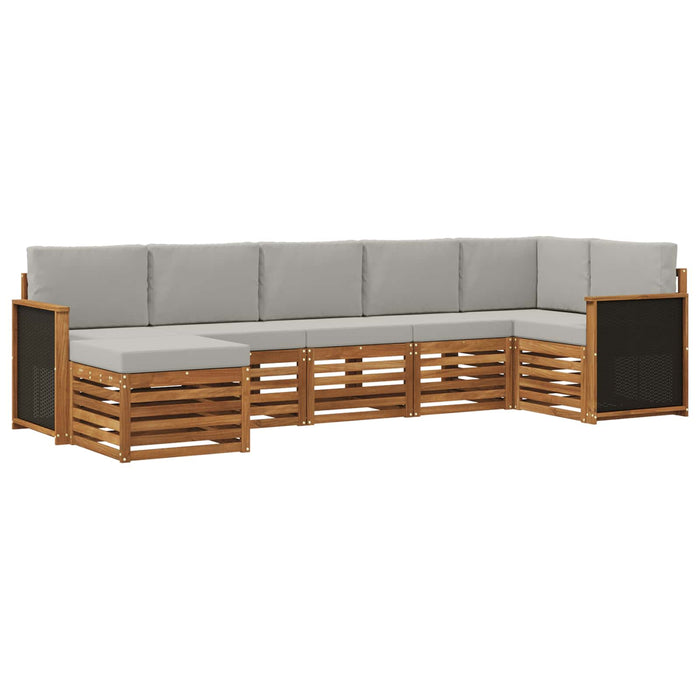 Set canapea sectională cu pernă 6 pcs Natural și gri deschis WALTI