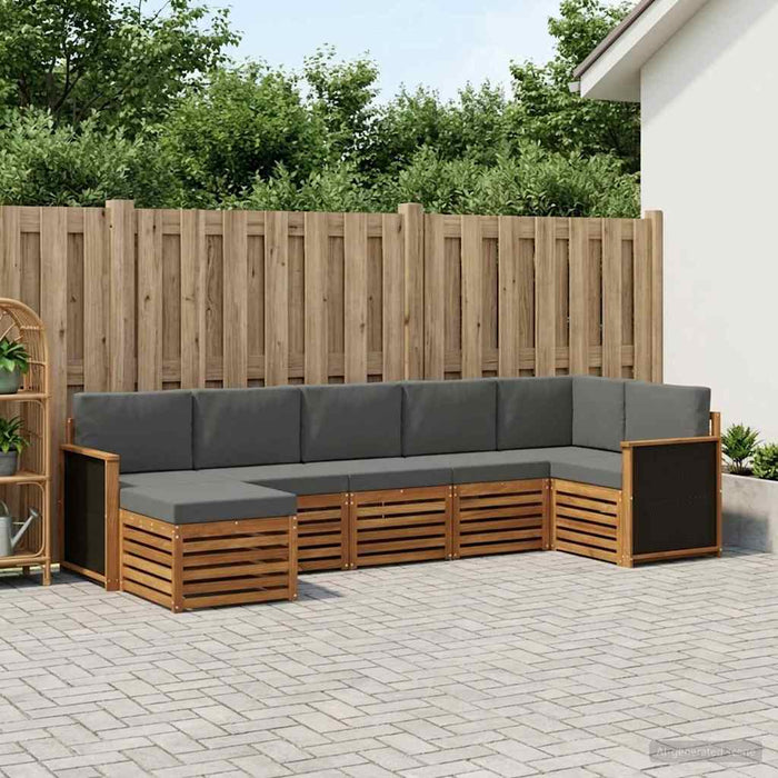 Set canapea sectională cu pernă 6 pcs Natural și Antracit WALTI