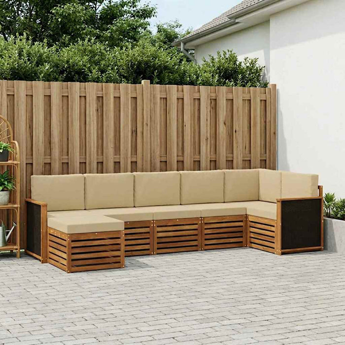 Set canapea sectională cu pernă 6 pcs natural WALTI