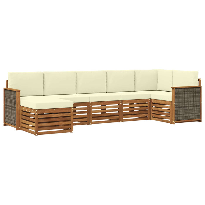 Set canapea sectională cu pernă 6 pcs Natural și Crem WALTI