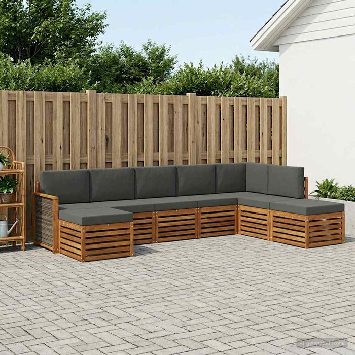 Set canapea sectională cu pernă 6 pcs Natural și Antracit WALTI