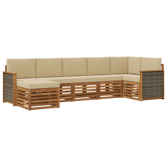 Set canapea sectională cu pernă 6 pcs natural WALTI