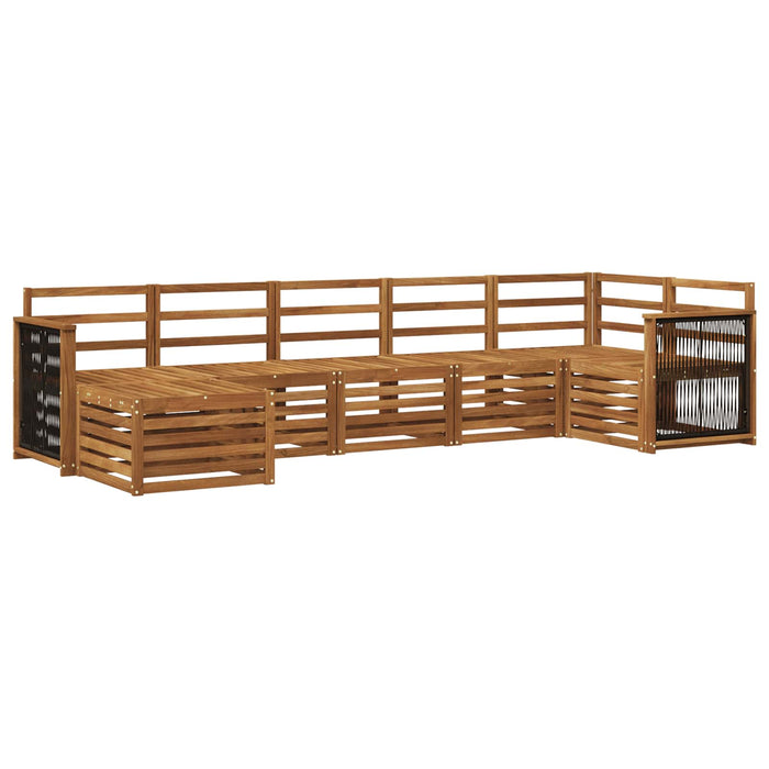 Set canapea sectională 6 pcs natural Lemn Solid de Acacia WALTI