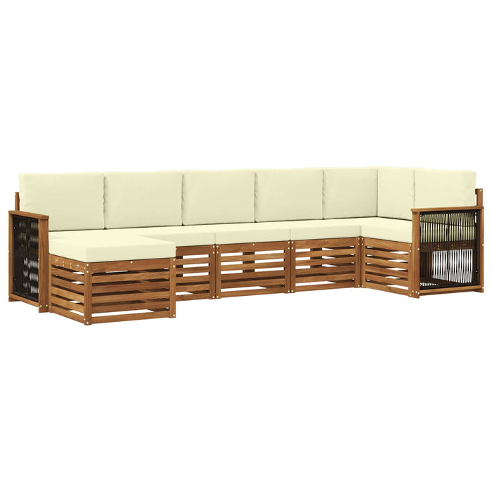 Set canapea sectională cu pernă 6 pcs Natural și Crem WALTI