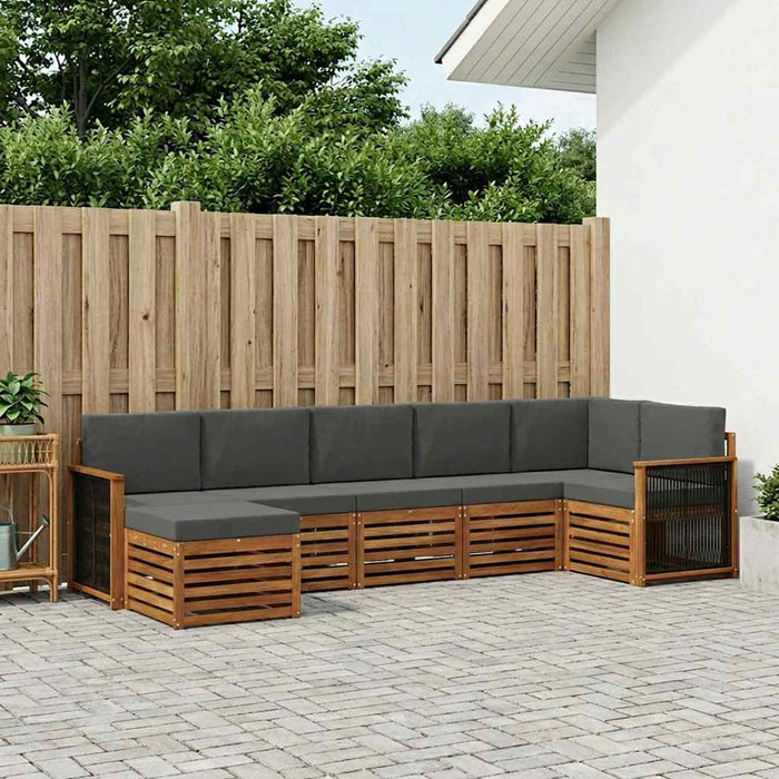 Set canapea sectională cu pernă 6 pcs Natural și Antracit WALTI