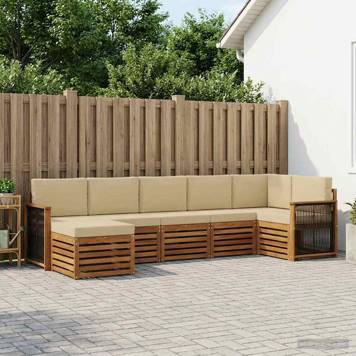 Set canapea sectională cu pernă 6 pcs natural WALTI