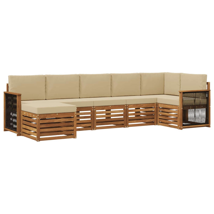 Set canapea sectională cu pernă 6 pcs natural WALTI
