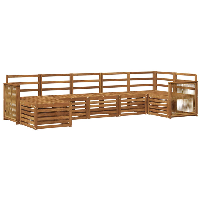 Set canapea sectională 6 pcs natural Lemn Solid de Acacia WALTI