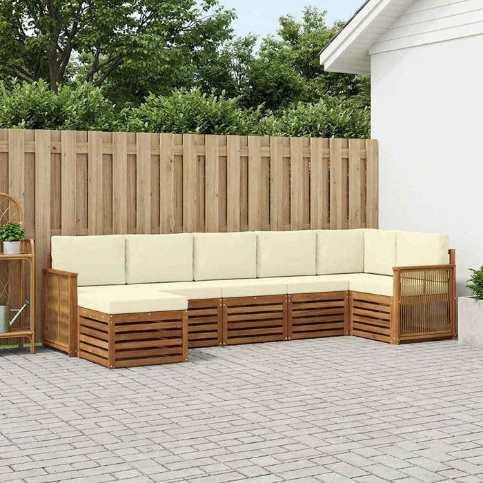 Set canapea sectională cu pernă 6 pcs Natural și Crem WALTI