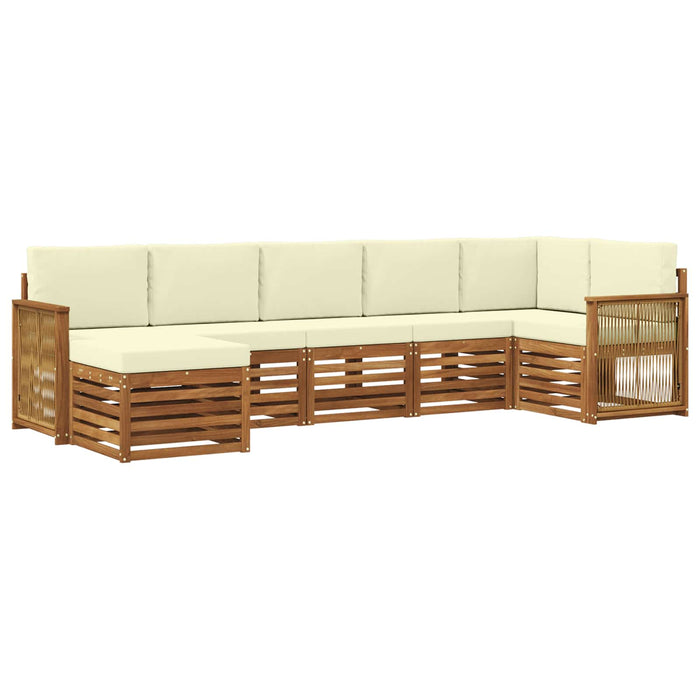 Set canapea sectională cu pernă 6 pcs Natural și Crem WALTI