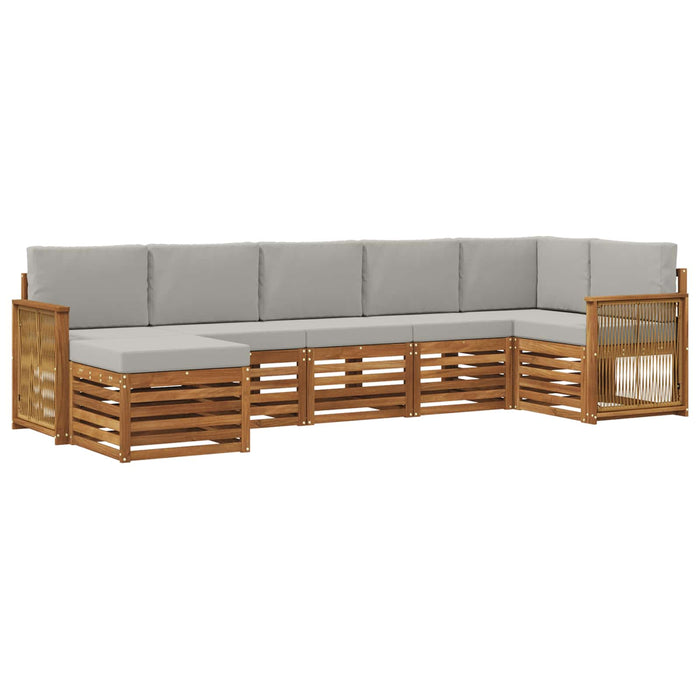 Set canapea sectională cu pernă 6 pcs Natural și gri deschis WALTI