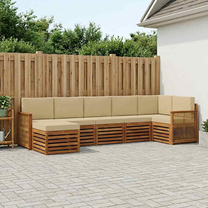 Set canapea sectională cu pernă 6 pcs natural WALTI
