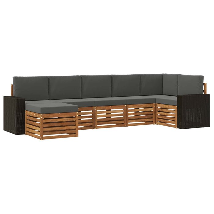Set canapea sectională cu pernă 7 pcs Natural și Antracit WALTI