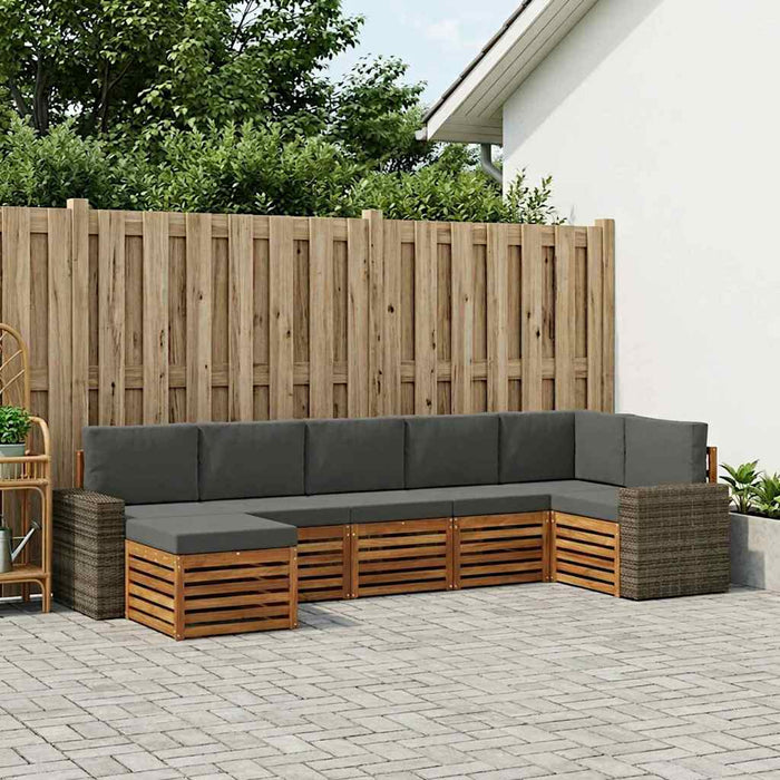 Set canapea sectională cu pernă 7 pcs Natural și Antracit WALTI