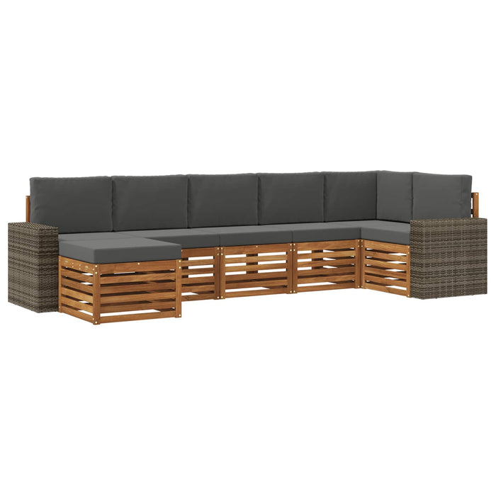 Set canapea sectională cu pernă 7 pcs Natural și Antracit WALTI