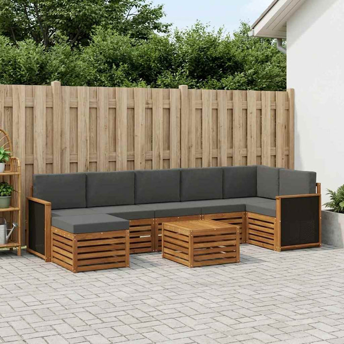Set de canapele de exterior cu pernă 7 pcs Natural și Antracit WALTI
