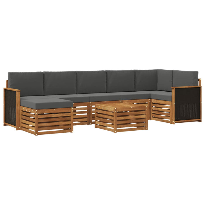 Set de canapele de exterior cu pernă 7 pcs Natural și Antracit WALTI