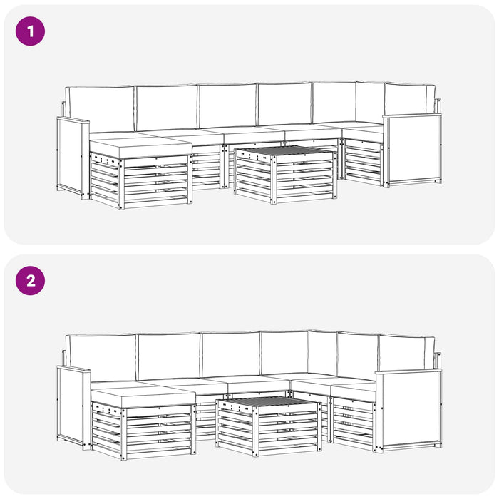 Set de canapele de exterior cu pernă 7 pcs Natural și Antracit WALTI