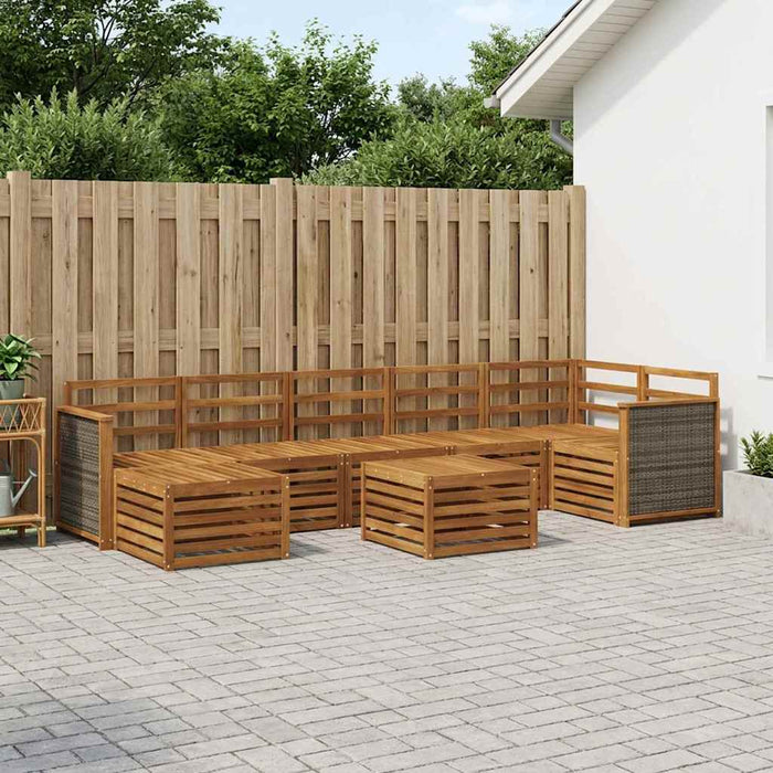 Set de canapele de exterior 7 pcs natural Lemn Solid de Acacia WALTI