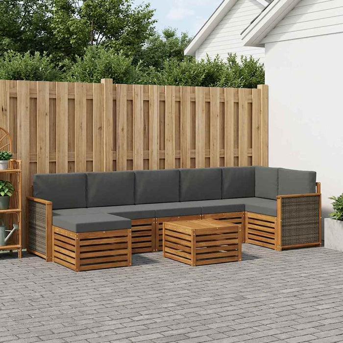 Set de canapele de exterior cu pernă 7 pcs Natural și Antracit WALTI