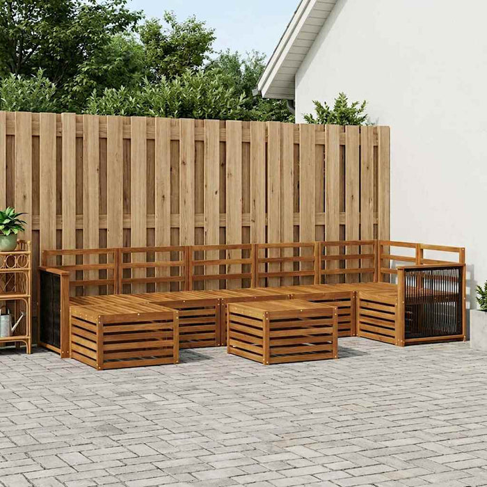 Set de canapele de exterior 7 pcs natural Lemn Solid de Acacia WALTI