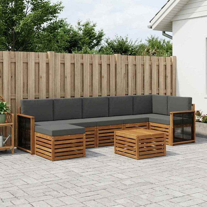 Set de canapele de exterior cu pernă 7 pcs Natural și Antracit WALTI
