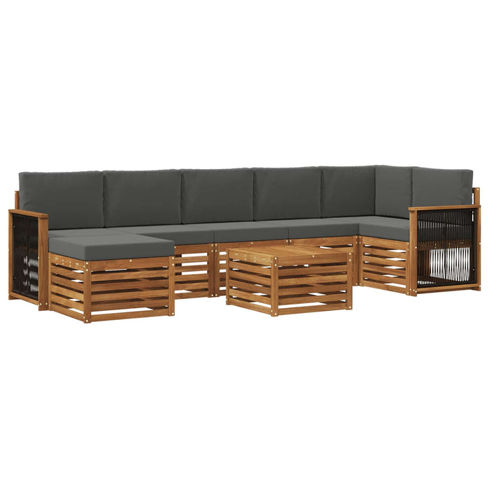 Set de canapele de exterior cu pernă 7 pcs Natural și Antracit WALTI