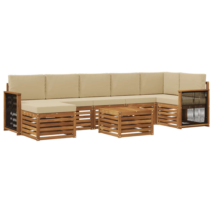 Set de canapele de exterior cu pernă 7 pcs natural WALTI
