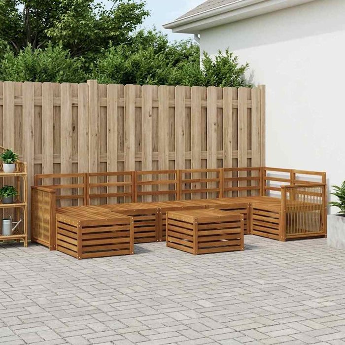 Set de canapele de exterior 7 pcs natural Lemn Solid de Acacia WALTI