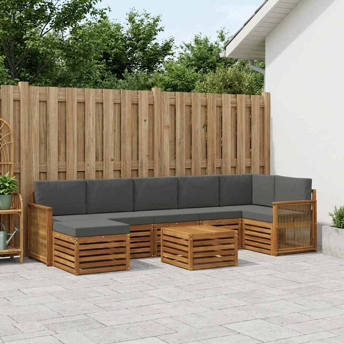 Set de canapele de exterior cu pernă 7 pcs Natural și Antracit WALTI