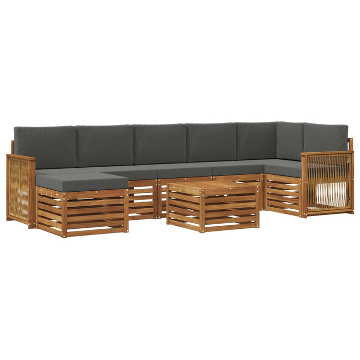 Set de canapele de exterior cu pernă 7 pcs Natural și Antracit WALTI