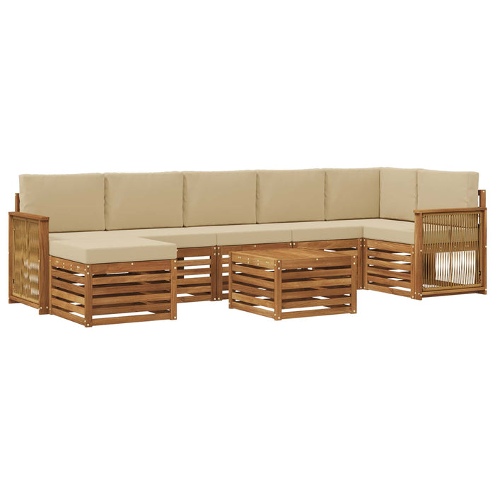 Set de canapele de exterior cu pernă 7 pcs natural WALTI