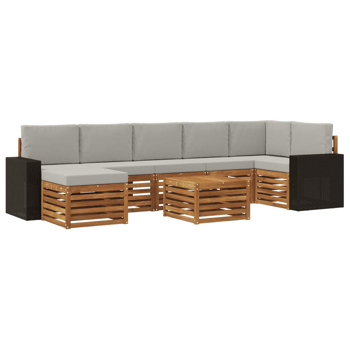 Set de canapele de exterior 8 pcs Natural și gri deschis WALTI