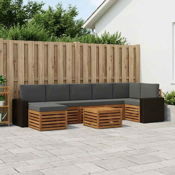 Set de canapele de exterior cu pernă 8 pcs Natural și Antracit WALTI