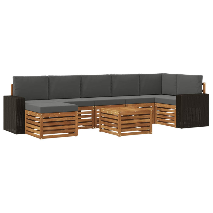 Set de canapele de exterior cu pernă 8 pcs Natural și Antracit WALTI