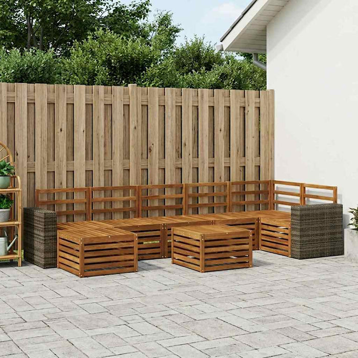 Set de canapele de exterior 8 pcs natural Lemn Solid de Acacia WALTI
