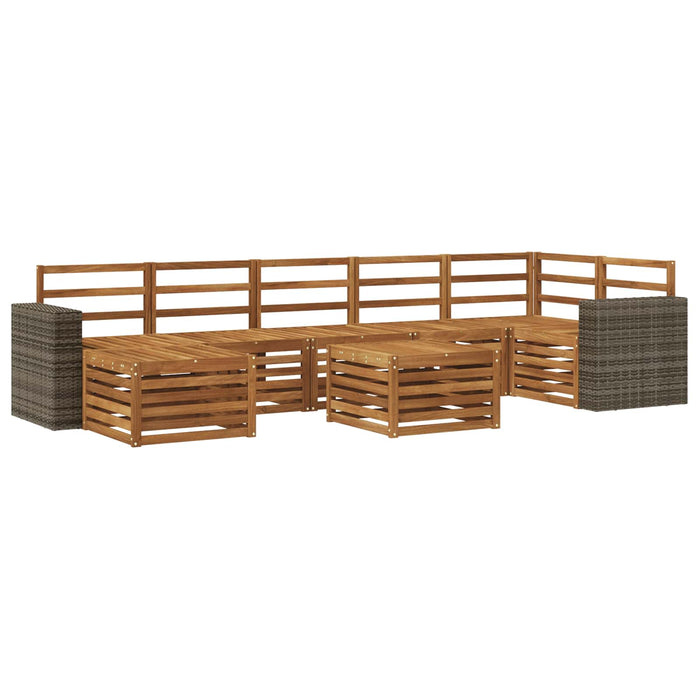 Set de canapele de exterior 8 pcs natural Lemn Solid de Acacia WALTI