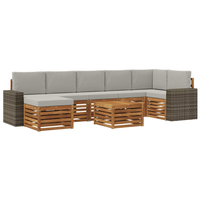 Set de canapele de exterior 8 pcs Natural și gri deschis WALTI