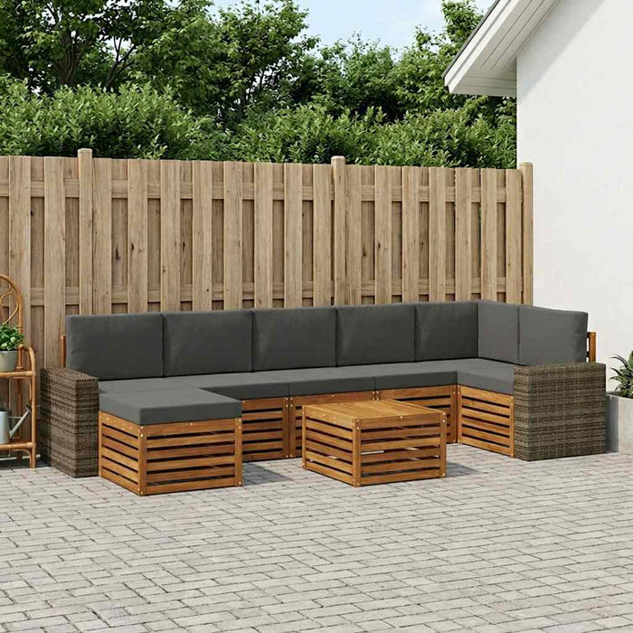Set de canapele de exterior cu pernă 8 pcs Natural și Antracit WALTI