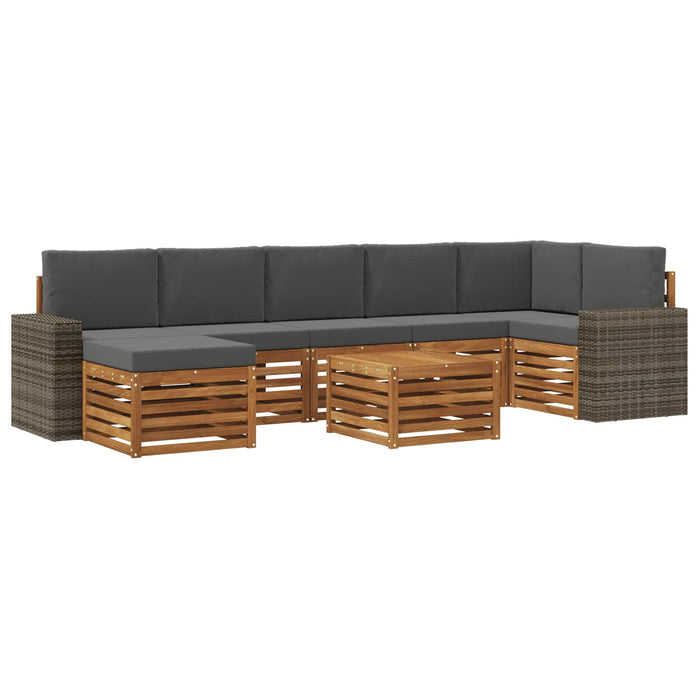 Set de canapele de exterior cu pernă 8 pcs Natural și Antracit WALTI