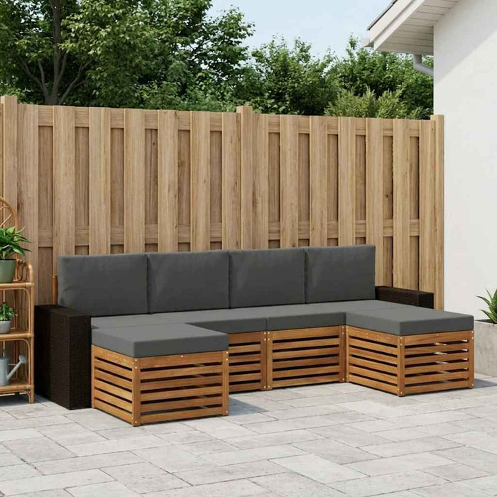 Seturi de canapele cu pernă 6 pcs Natural și Antracit WALTI