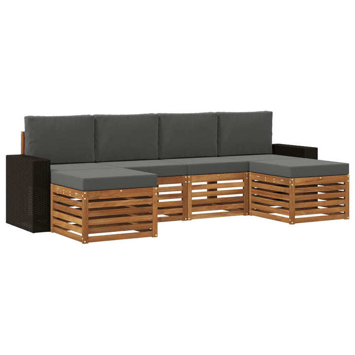 Seturi de canapele cu pernă 6 pcs Natural și Antracit WALTI