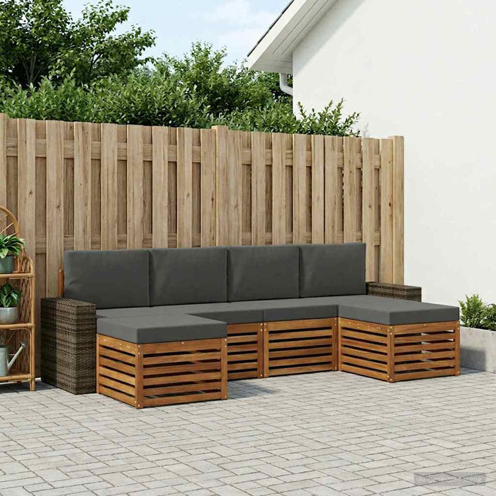 Seturi de canapele cu pernă 6 pcs Natural și Antracit WALTI